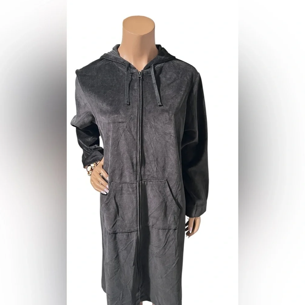 Elegant Black Hooded Lounge Robe☑️ - Picture 9 of 12